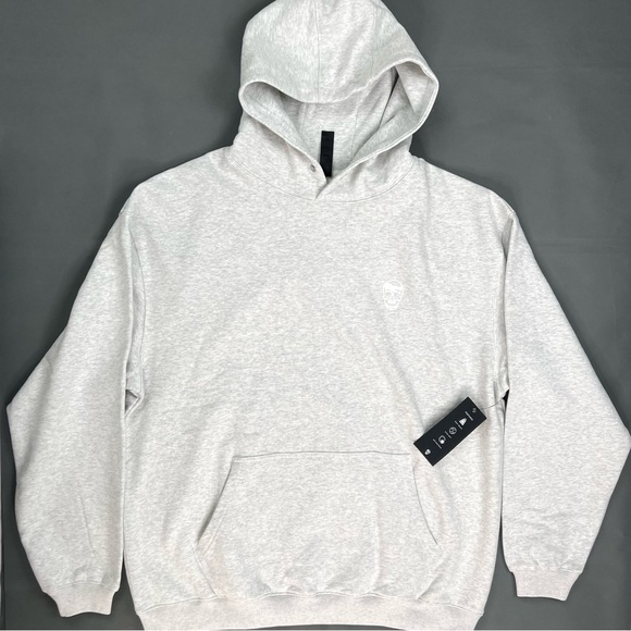 Gymreapers Core Hoodie Heavy Sweatshirt Men’s XL Heathered Grey Skull Logo NEW